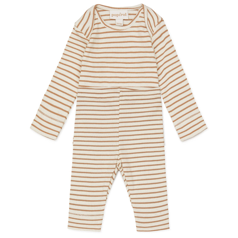 Polori Baby Body LS - Striped Nougat