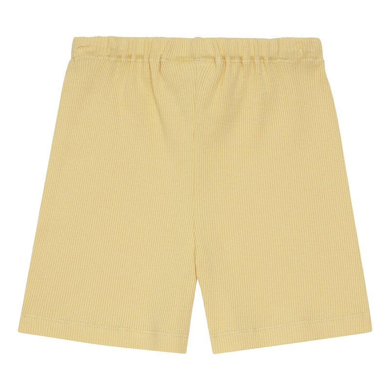 Popirol Popuki shorts med bindebånd i sart gul rib kvalitet.