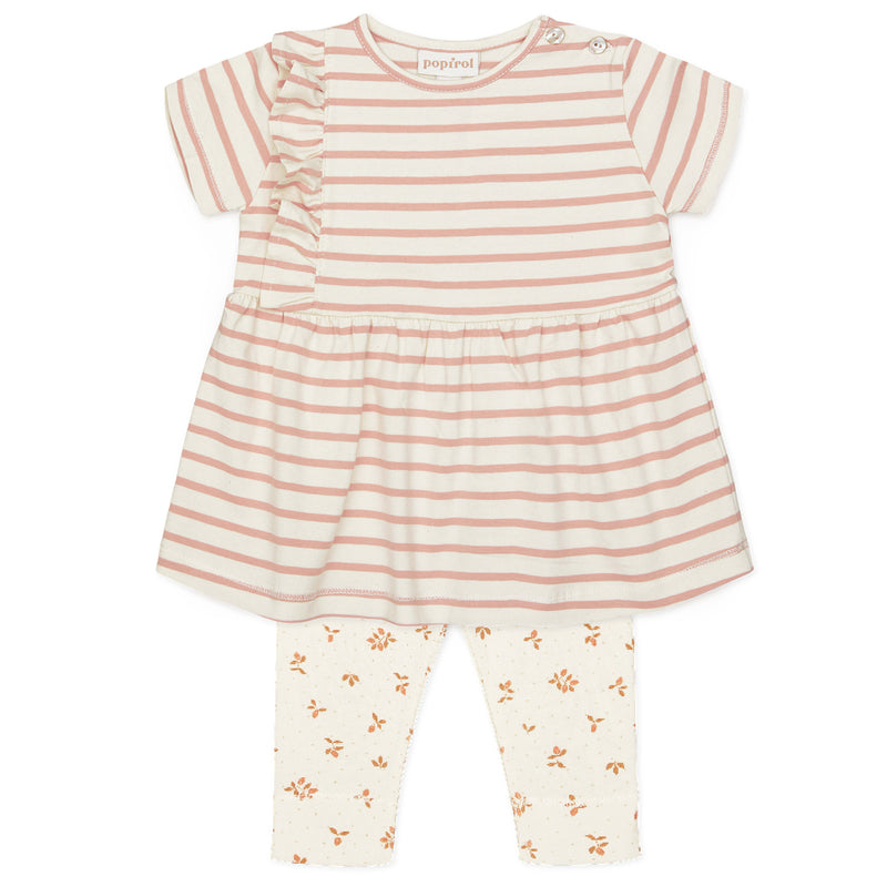 Poanneli Baby Dress SS - Striped Vanilla