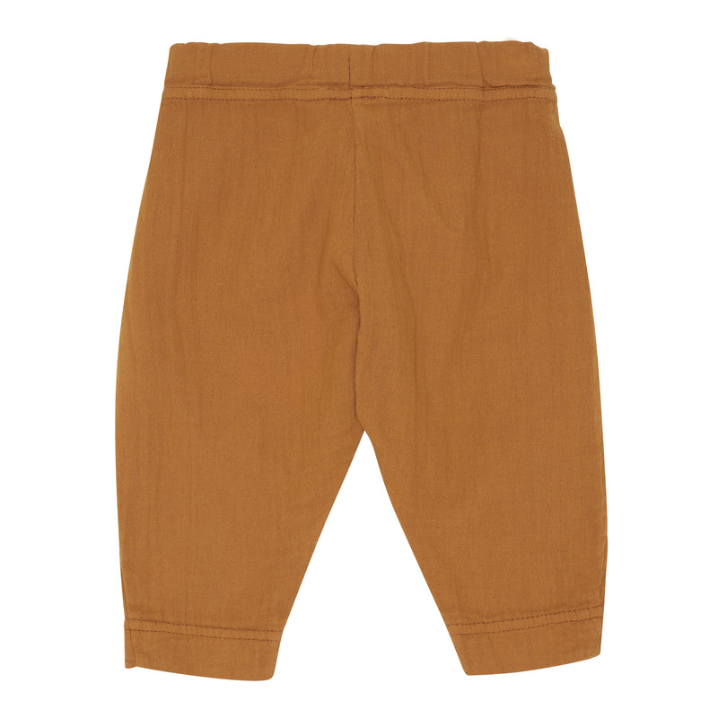 Popirol Ciro baby bukser i brun med brunt bindebånd
