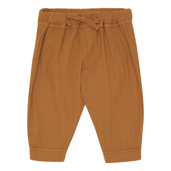 Popirol Ciro baby bukser i brun med brunt bindebånd