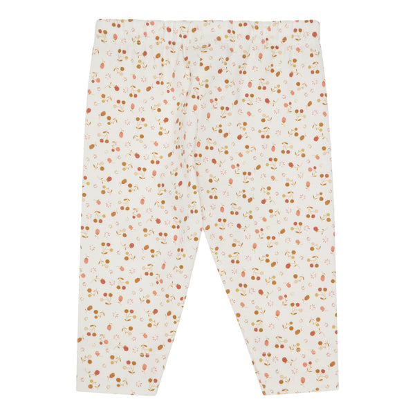 Popirol Clara baby bukser i off-white med multifarvet bærprint.