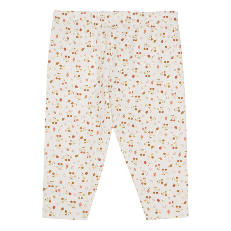 Popirol Clara baby bukser i off-white med multifarvet bærprint.