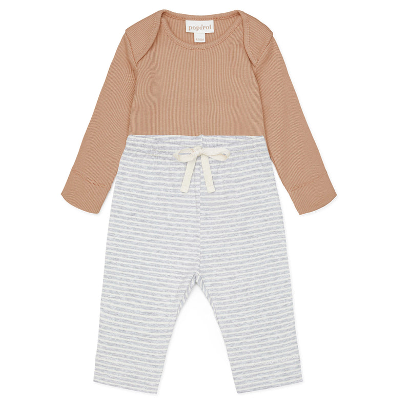 Poclio Baby Pants - Striped Light Grey